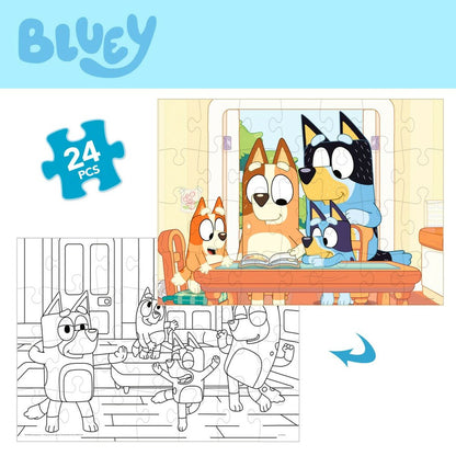 Puzzle pentru Copii Bluey Cu două fețe 24 Piese 50 x 35 cm (12 Unități) - Jucarii si jocuri, Puzzle-uri și puzzle-uri