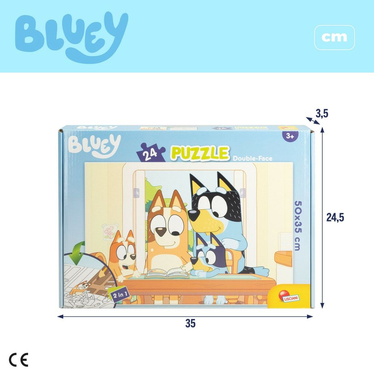 Puzzle pentru Copii Bluey Cu două fețe 24 Piese 50 x 35 cm (12 Unități) - Jucarii si jocuri, Puzzle-uri și puzzle-uri