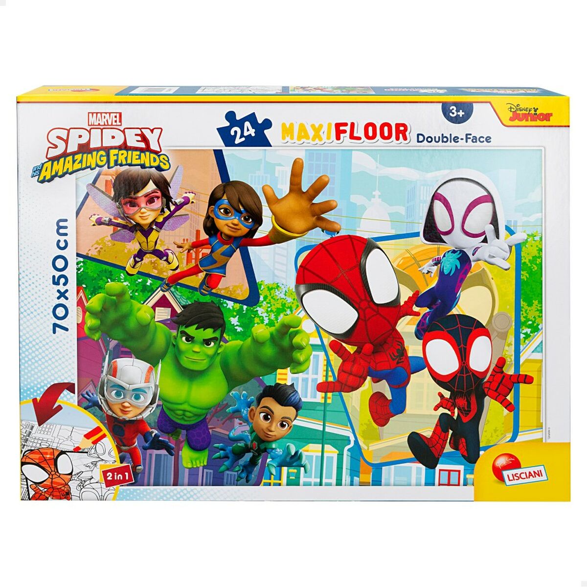 Puzzle pentru Copii Spidey Cu două fețe 24 Piese 70 x 1,5 x 50 cm (6 Unități) - Jucarii si jocuri, Puzzle-uri și puzzle-uri
