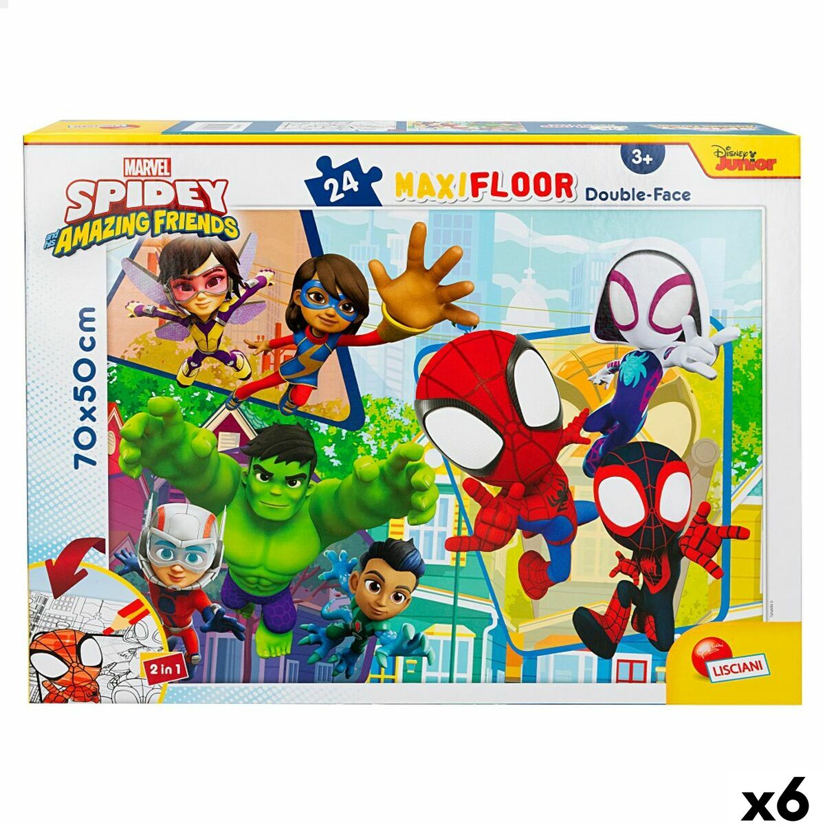Puzzle pentru Copii Spidey Cu două fețe 24 Piese 70 x 1,5 x 50 cm (6 Unități) - Jucarii si jocuri, Puzzle-uri și puzzle-uri