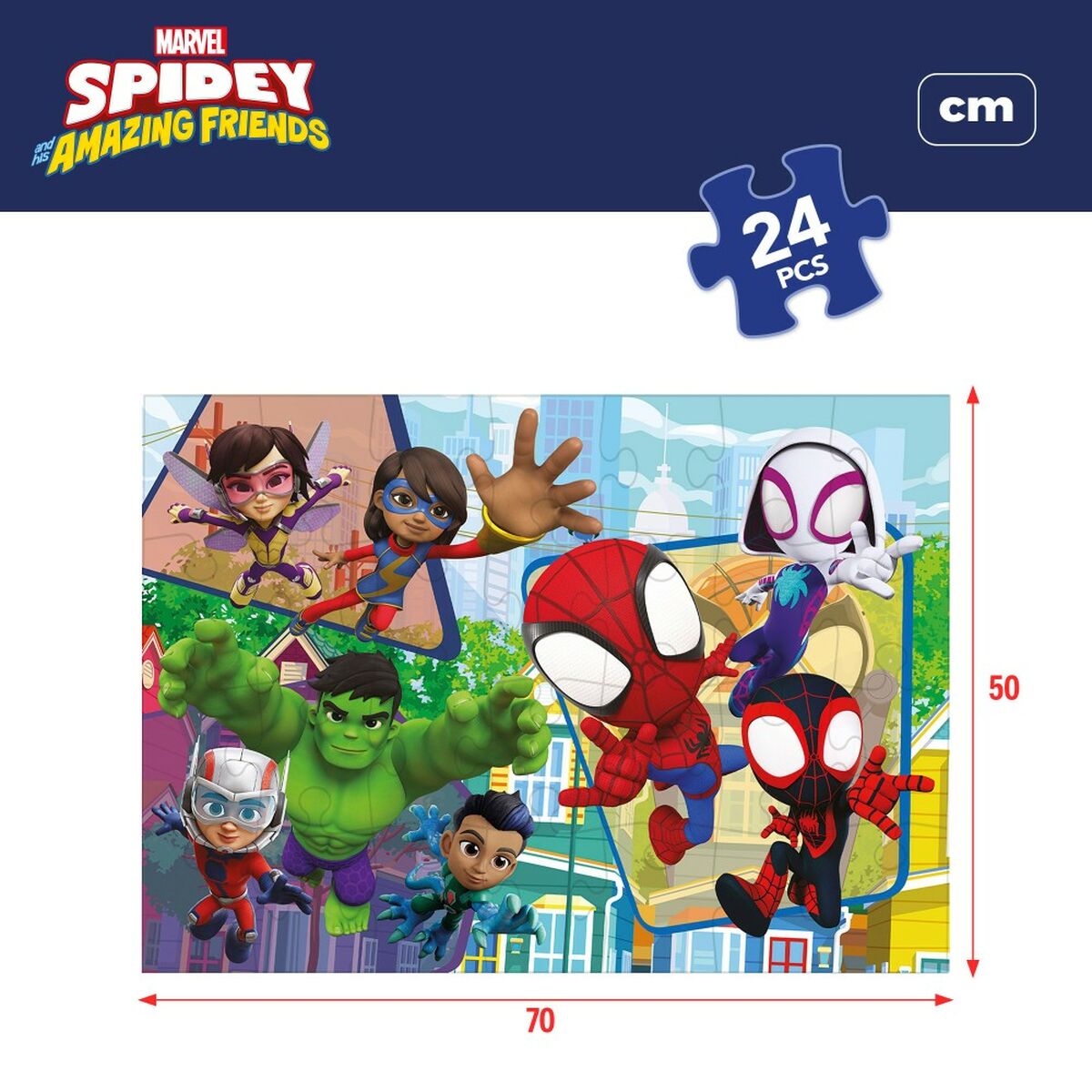 Puzzle pentru Copii Spidey Cu două fețe 24 Piese 70 x 1,5 x 50 cm (6 Unități) - Jucarii si jocuri, Puzzle-uri și puzzle-uri