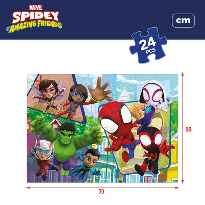 Puzzle pentru Copii Spidey Cu două fețe 24 Piese 70 x 1,5 x 50 cm (6 Unități) - Jucarii si jocuri, Puzzle-uri și puzzle-uri
