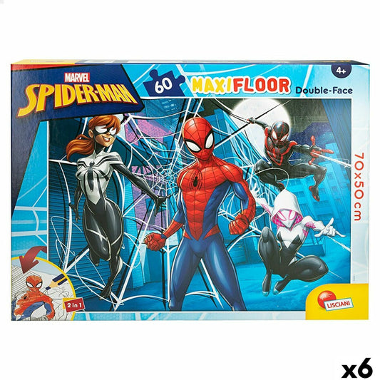 Puzzle pentru Copii Spider-Man Cu două fețe 60 Piese 70 x 1,5 x 50 cm (6 Unități) - Jucarii si jocuri, Puzzle-uri și puzzle-uri