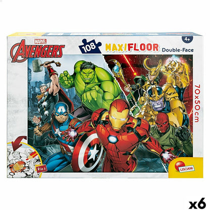 Puzzle pentru Copii The Avengers Cu două fețe 108 Piese 70 x 1,5 x 50 cm (6 Unități) - Jucarii si jocuri, Puzzle-uri și puzzle-uri