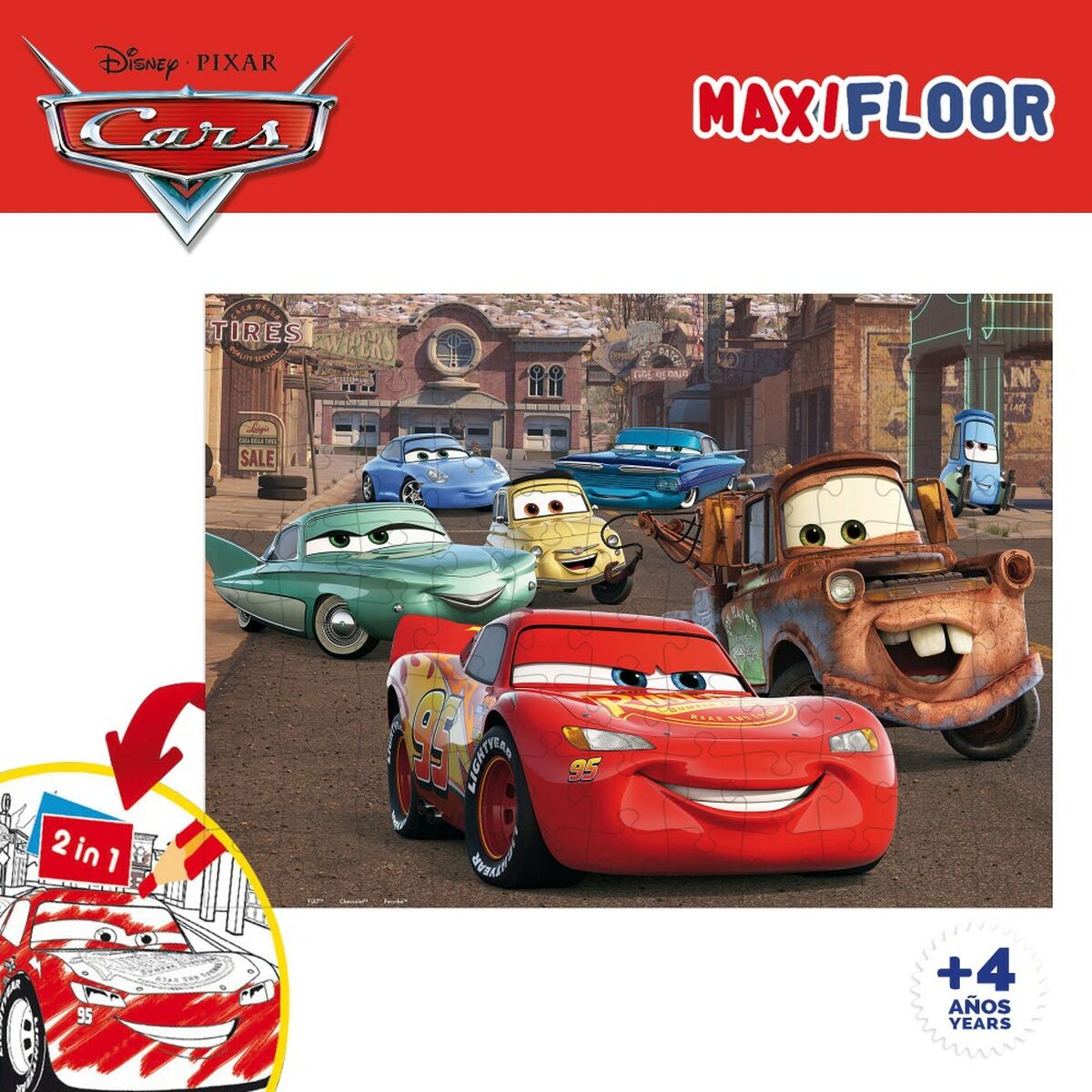 Puzzle pentru Copii Cars Cu două fețe 108 Piese 70 x 1,5 x 50 cm (6 Unități) - Jucarii si jocuri, Puzzle-uri și puzzle-uri