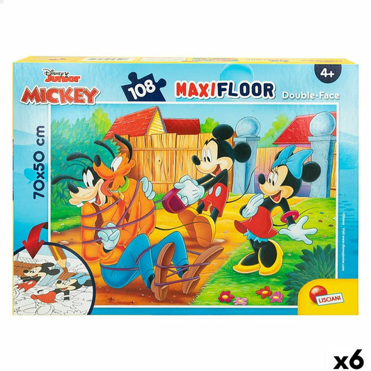 Puzzle pentru Copii Mickey Mouse Cu două fețe 108 Piese 70 x 1,5 x 50 cm (6 Unități) - Jucarii si jocuri, Puzzle-uri și puzzle-uri