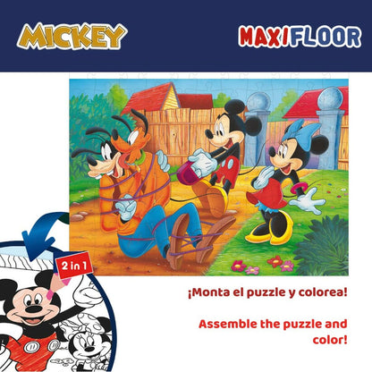Puzzle pentru Copii Mickey Mouse Cu două fețe 108 Piese 70 x 1,5 x 50 cm (6 Unități) - Jucarii si jocuri, Puzzle-uri și puzzle-uri