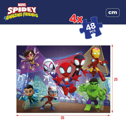 Set de 4 Puzzle-uri Spidey 35 x 1,5 x 25 cm 48 Piese (6 Unități) - Jucarii si jocuri, Puzzle-uri și puzzle-uri