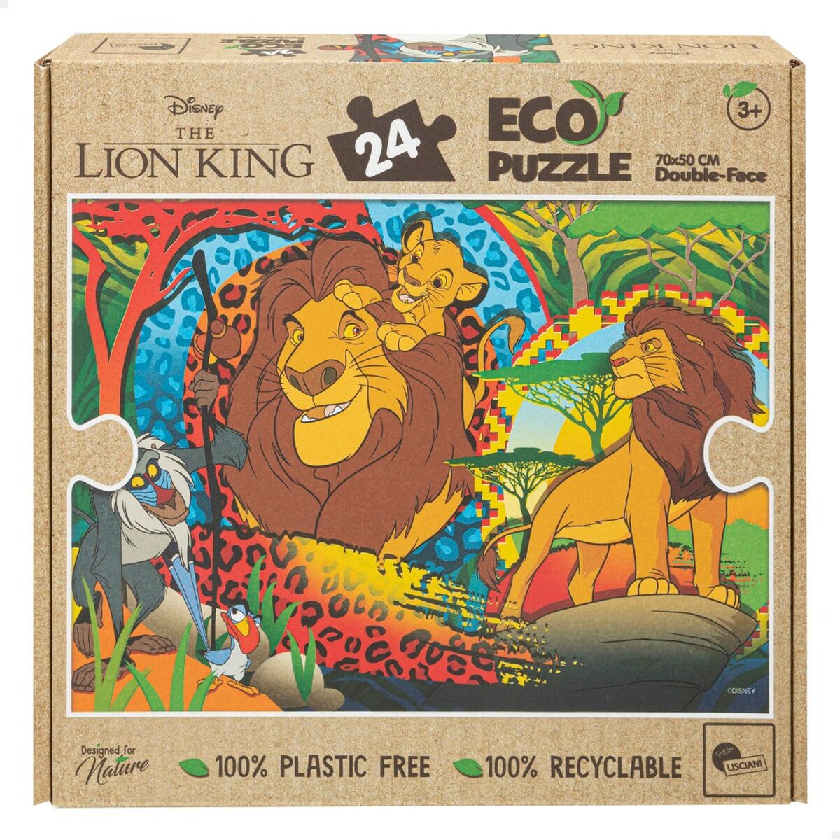 Puzzle pentru Copii The Lion King Cu două fețe 24 Piese 70 x 1,5 x 50 cm (12 Unități) - Jucarii si jocuri, Puzzle-uri și puzzle-uri