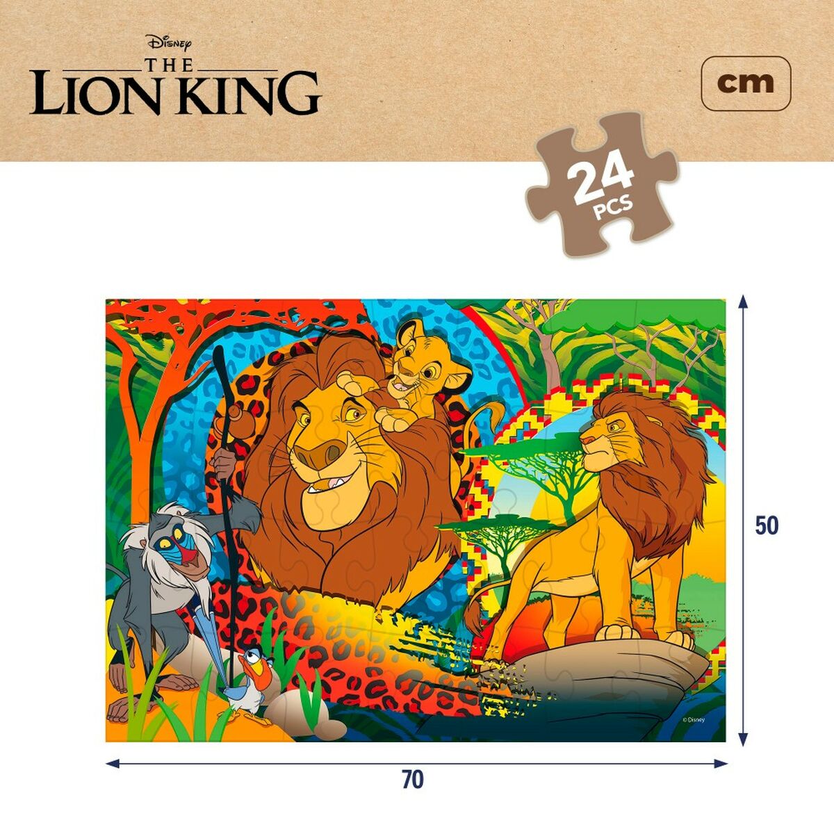 Puzzle pentru Copii The Lion King Cu două fețe 24 Piese 70 x 1,5 x 50 cm (12 Unități) - Jucarii si jocuri, Puzzle-uri și puzzle-uri