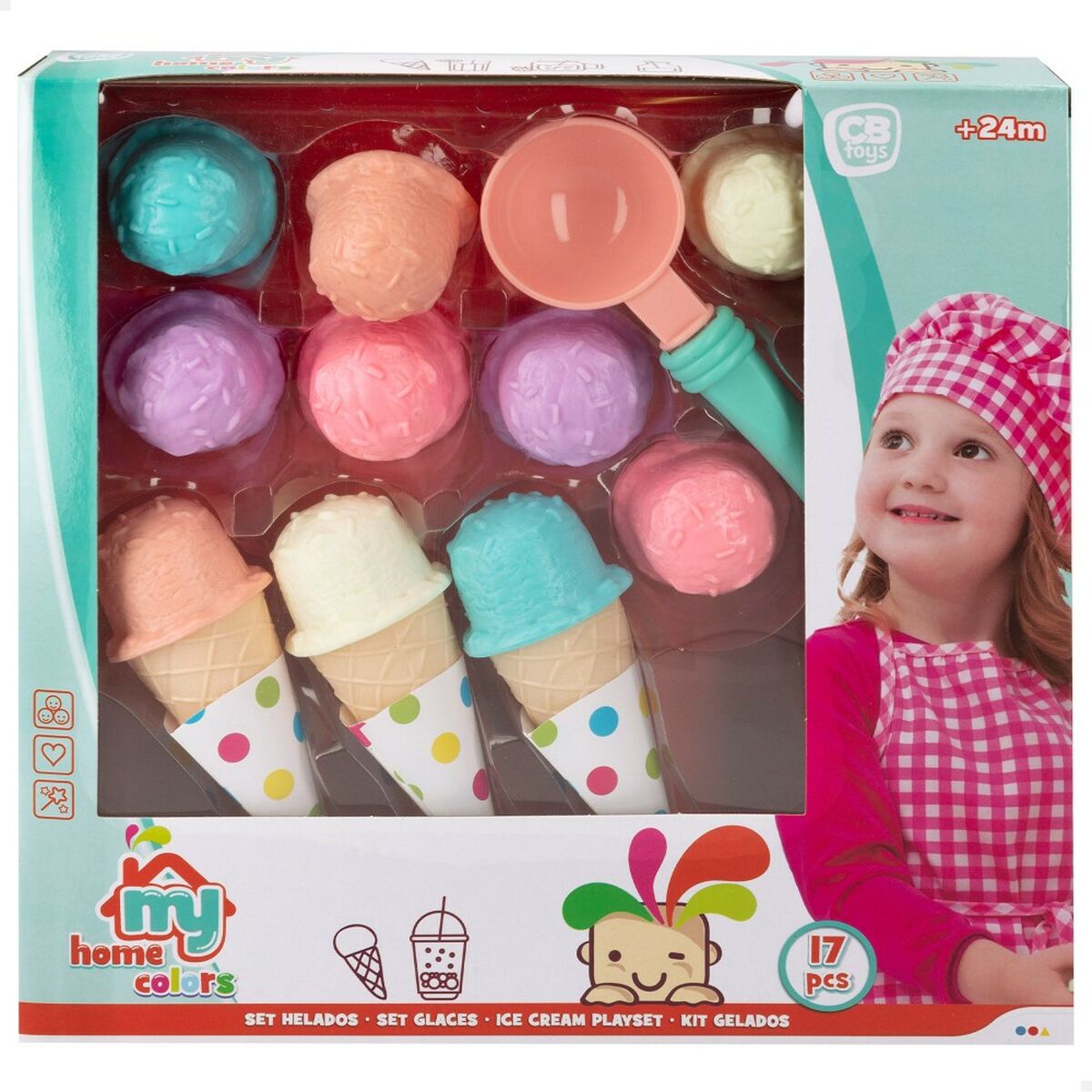 Set de Alimente de Jucărie Colorbaby Înghețată 17 Piese (12 Unități) - Jucarii si jocuri, Imitații de jocuri