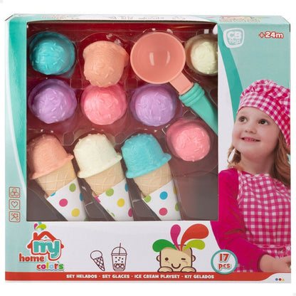 Set de Alimente de Jucărie Colorbaby Înghețată 17 Piese (12 Unități) - Jucarii si jocuri, Imitații de jocuri