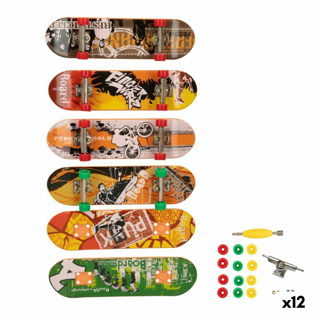 Skateboard jucărie pentru degete Colorbaby (12 Unități) - Jucarii si jocuri, Vehicule