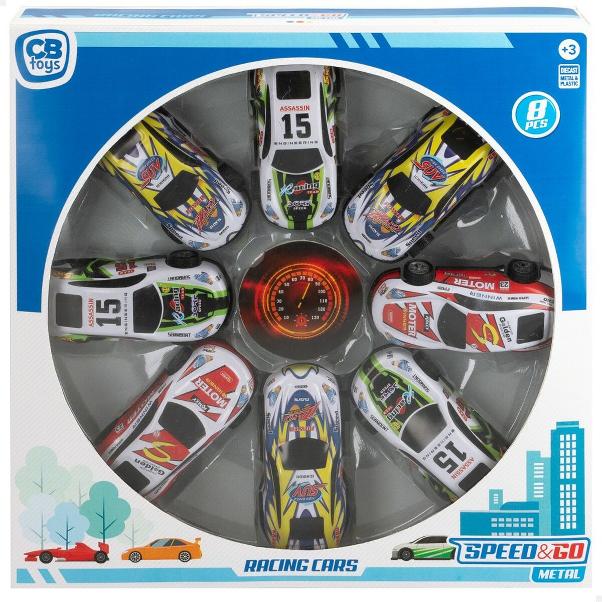 Set de Jucării cu Vehicule Speed & Go 8,9 x 2,7 x 4 cm (6 Unități) - Jucarii si jocuri, Vehicule