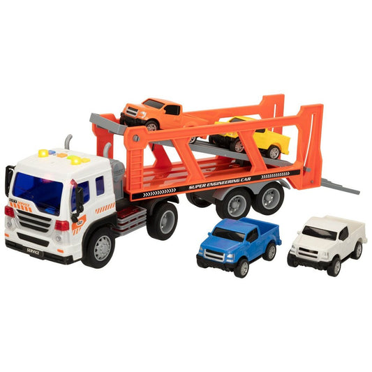Camion Autotransporter și Mașini cu Fricțiune Speed & Go 37,5 x 12,5 x 10 cm (2 Unități) - Jucarii si jocuri, Vehicule