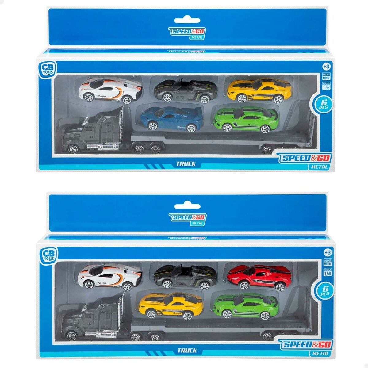 Camion Autotransporter și Mașini Speed & Go 28 x 5 x 4,5 cm (12 Unități) - Jucarii si jocuri, Vehicule