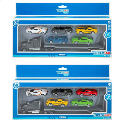 Camion Autotransporter și Mașini Speed & Go 28 x 5 x 4,5 cm (12 Unități) - Jucarii si jocuri, Vehicule