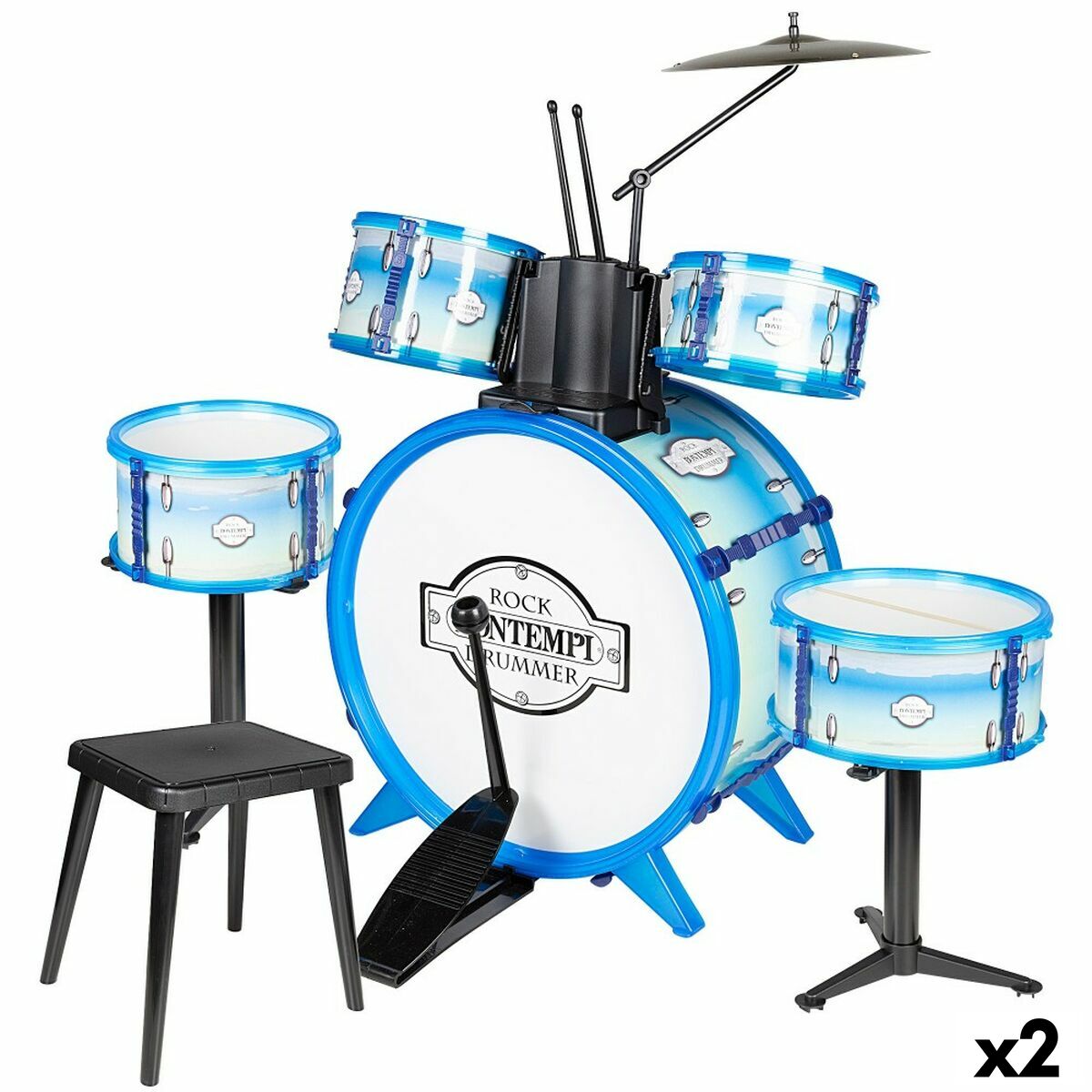 Tobe Bontempi Albastru Plastic 85 x 68 x 65 cm (9 Piese) (2 Unități) - Jucarii si jocuri, Instrumente muzicale pentru copii