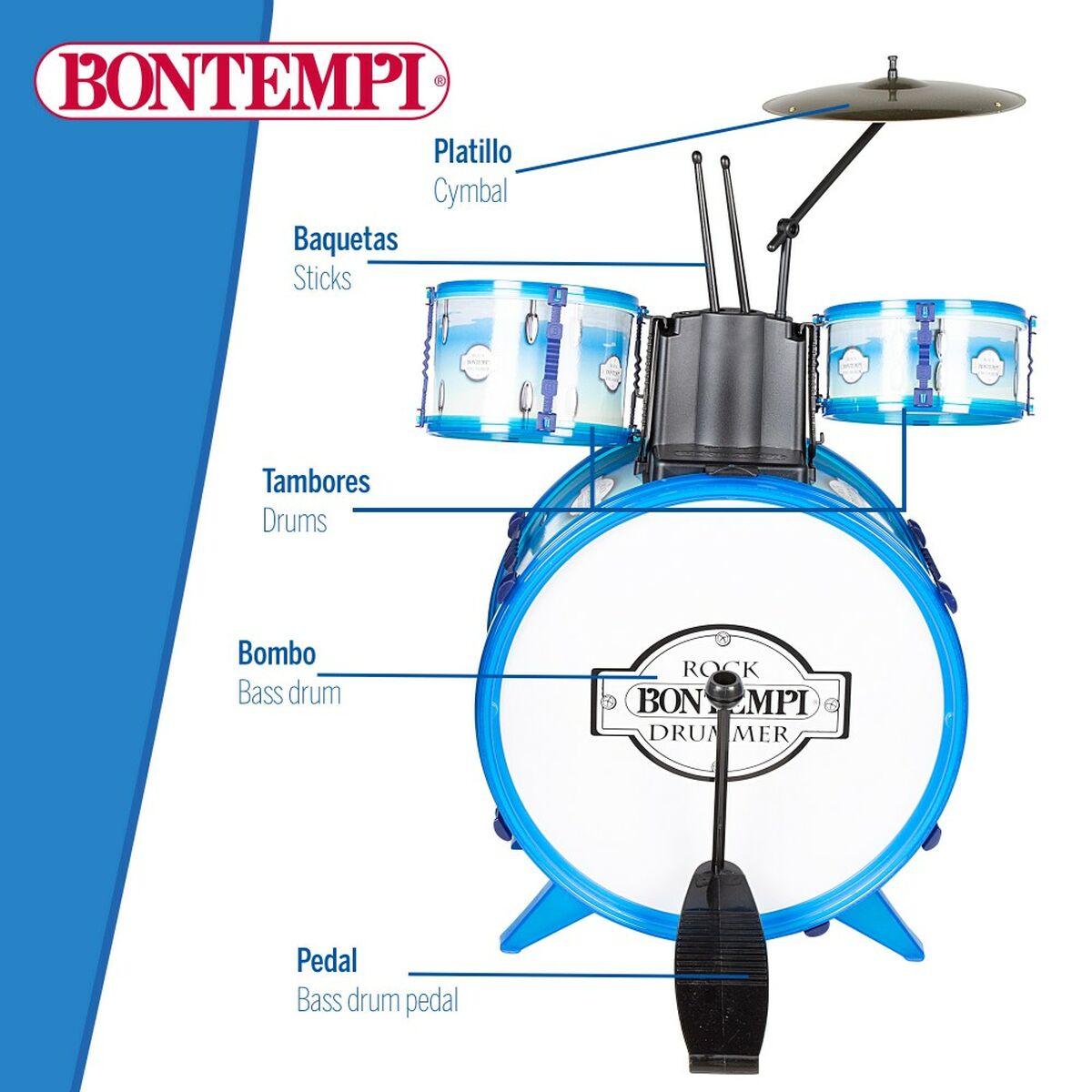 Tobe Bontempi Albastru Plastic 85 x 68 x 65 cm (9 Piese) (2 Unități) - Jucarii si jocuri, Instrumente muzicale pentru copii