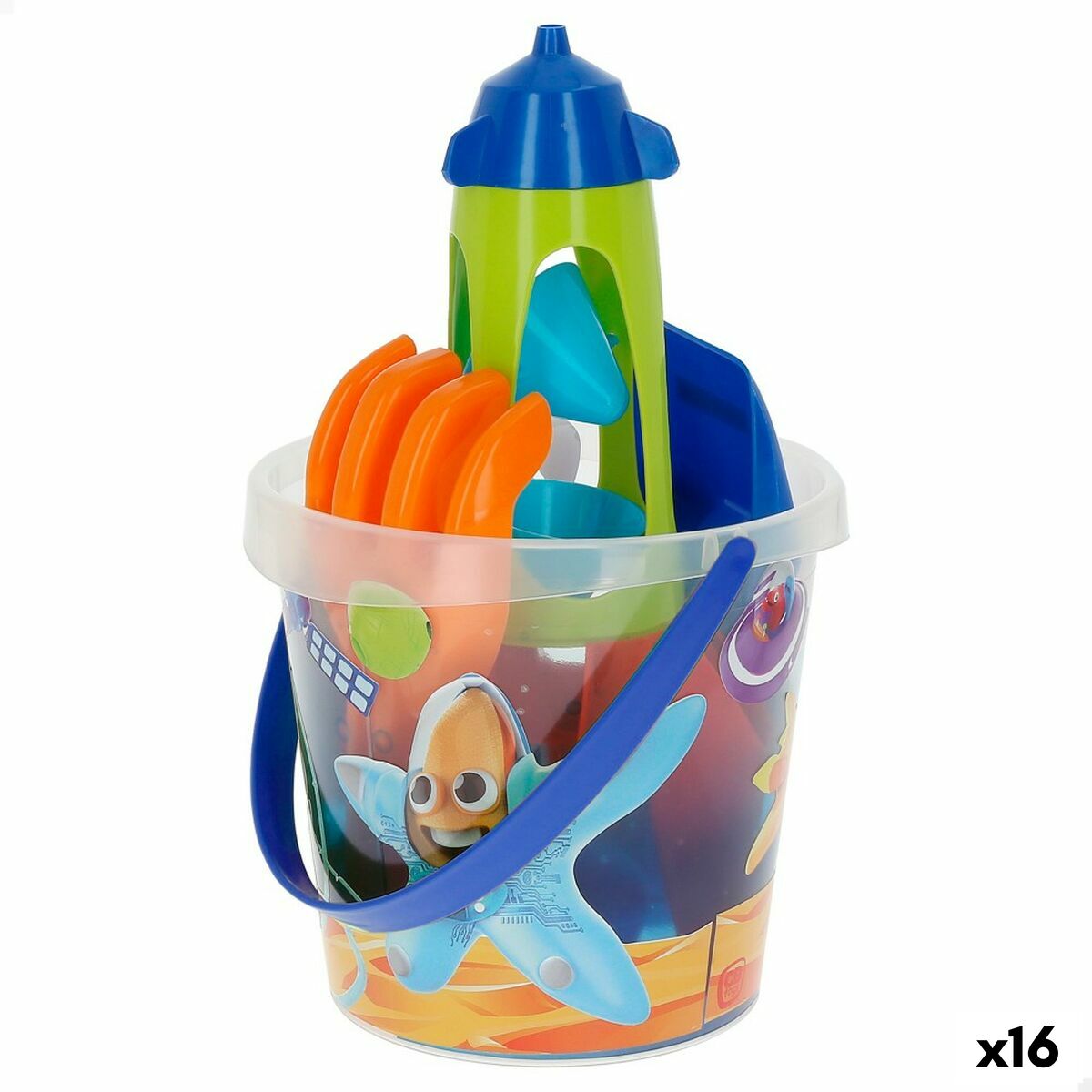 Set de jucării de plajă Colorbaby Mr Craby Ø 18 cm polipropilenă (16 Unități) - Jucarii si jocuri, În aer liber și sport