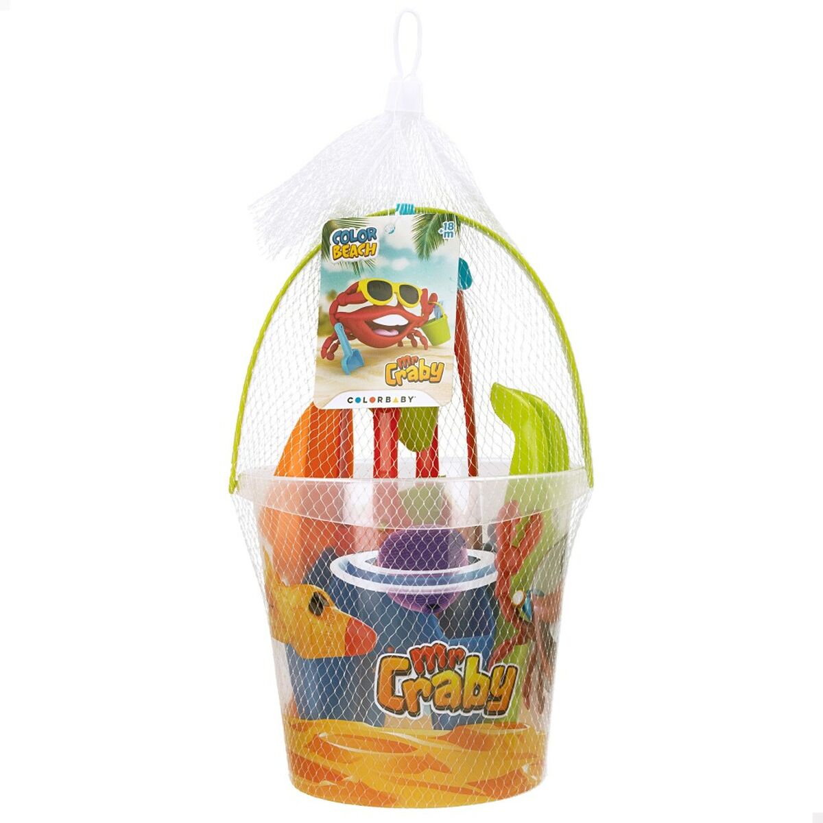 Set de jucării de plajă Colorbaby Mr Craby Ø 18 cm polipropilenă (16 Unități) - Jucarii si jocuri, În aer liber și sport
