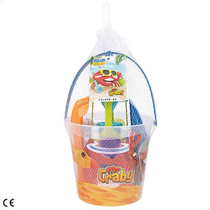 Set de jucării de plajă Colorbaby Mr Craby Ø 18 cm polipropilenă (16 Unități) - Jucarii si jocuri, În aer liber și sport