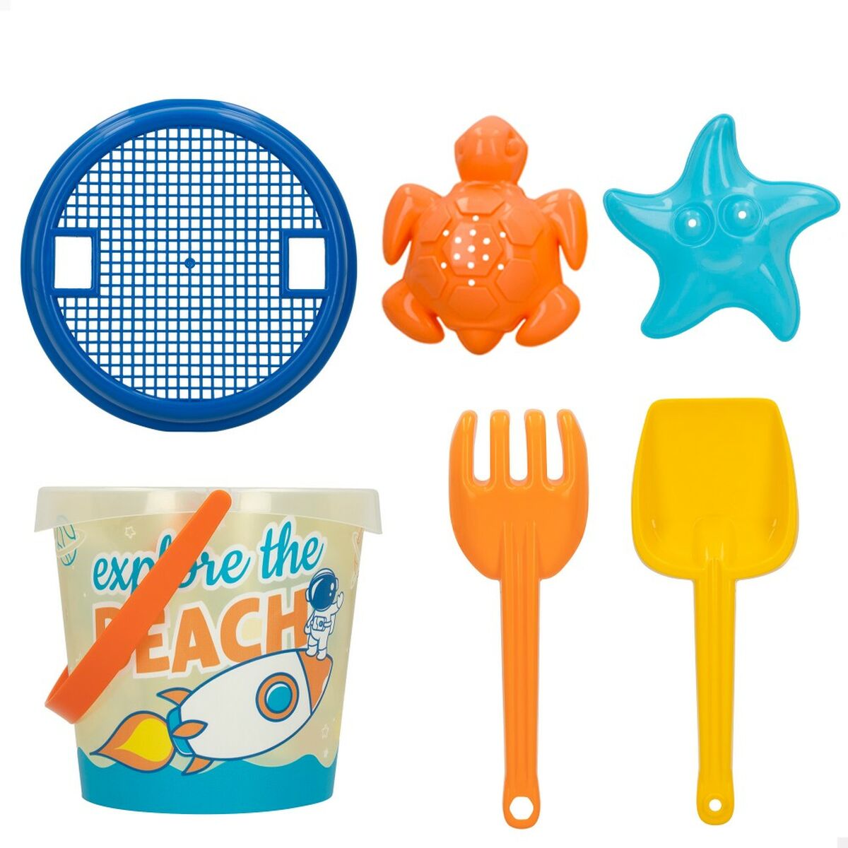 Set de jucării de plajă Colorbaby Ø 18 cm polipropilenă (16 Unități) - Jucarii si jocuri, În aer liber și sport