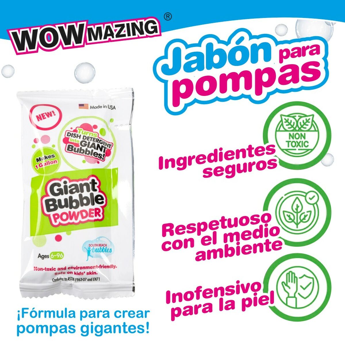 Săpun lichid pentru săpunieră cu pompă WOWmazing 6,3 x 11,5 x 1,5 cm (24 Unități) - Jucarii si jocuri, În aer liber și sport