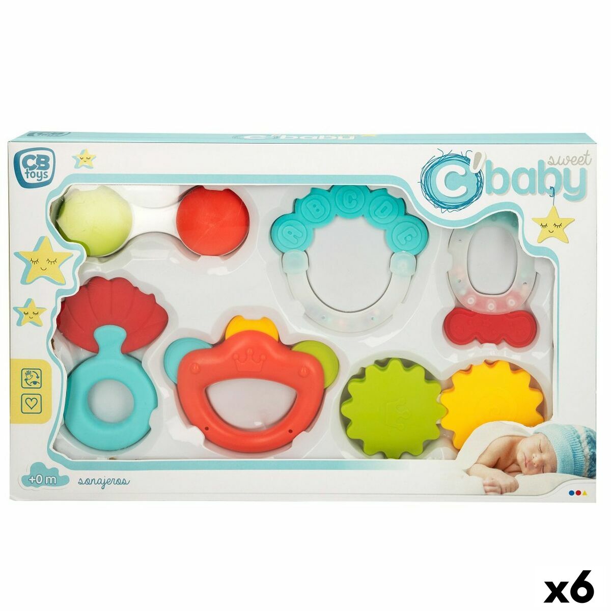 Set de clopoței Colorbaby 6 Piese 12,5 x 1,5 x 6,5 cm (6 Unități) - Bebelus, Jucăriile copilăriei timpurii