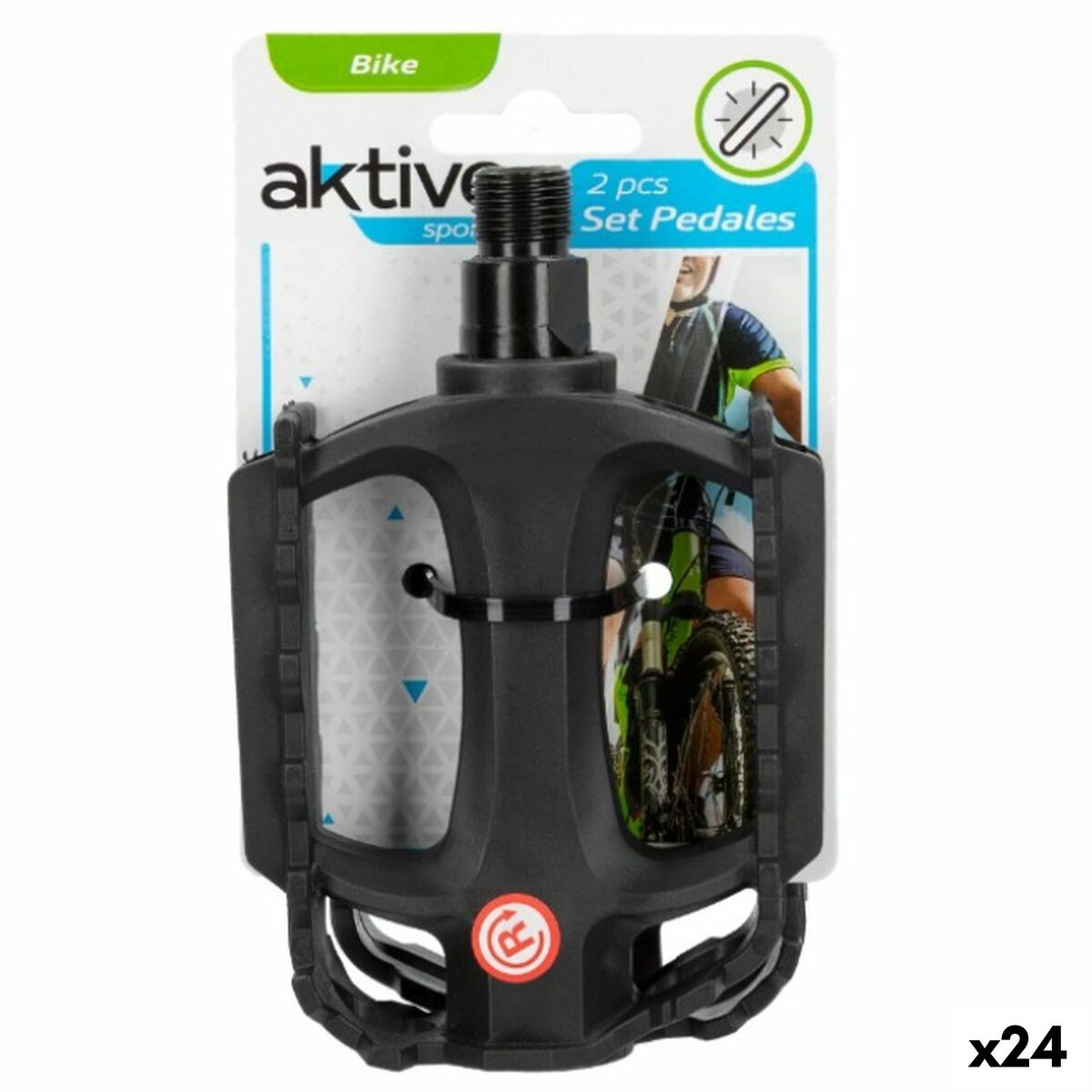 Pedale Aktive 11 x 3 x 8 cm Bicicletă 2 Piese Negru 24 Unități - Sport și în aer liber, Ciclism