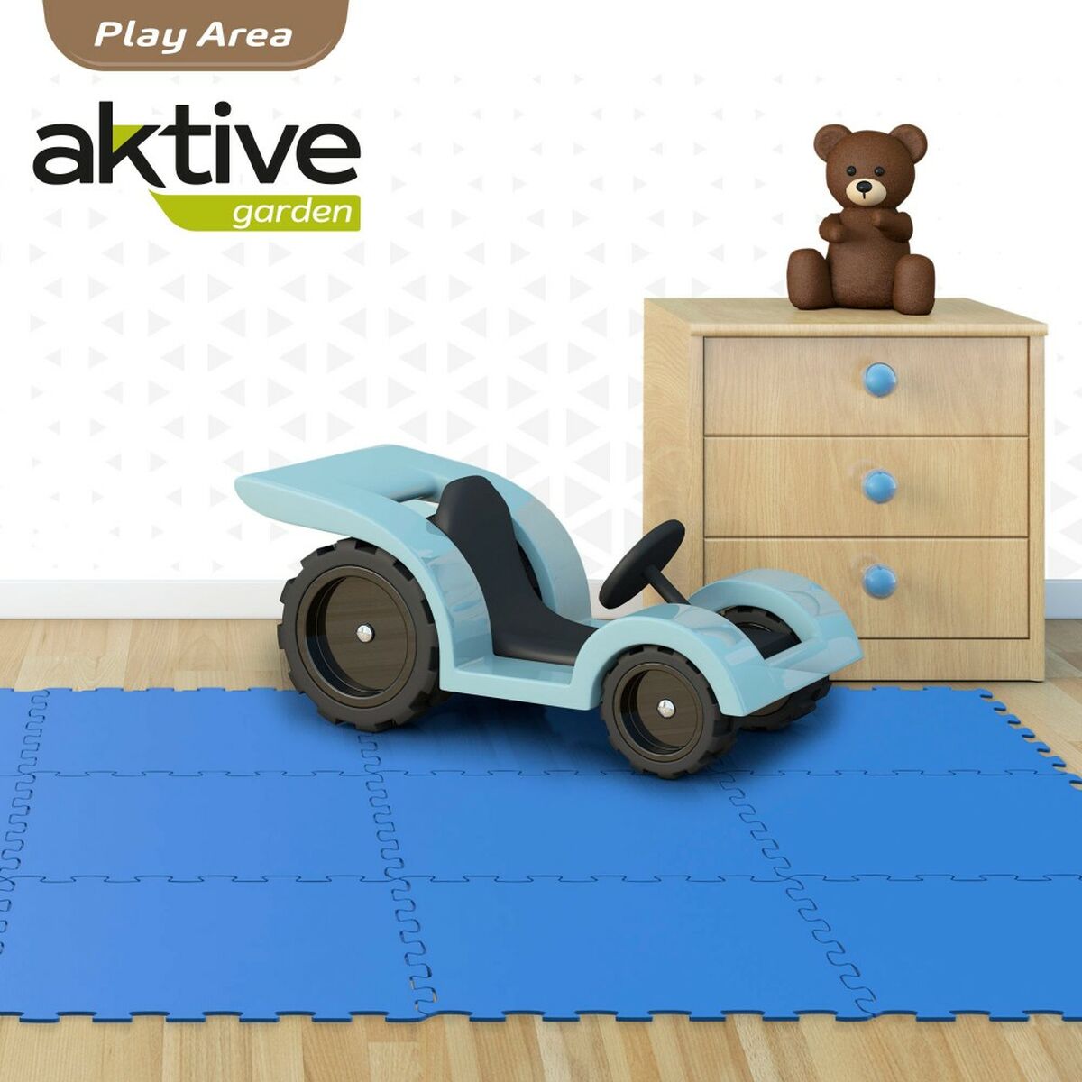 Puzzle pentru Copii Aktive Albastru 9 Piese Cauciuc Eva 50 x 0,4 x 50 cm (4 Unități) - Jucarii si jocuri, Puzzle-uri și puzzle-uri