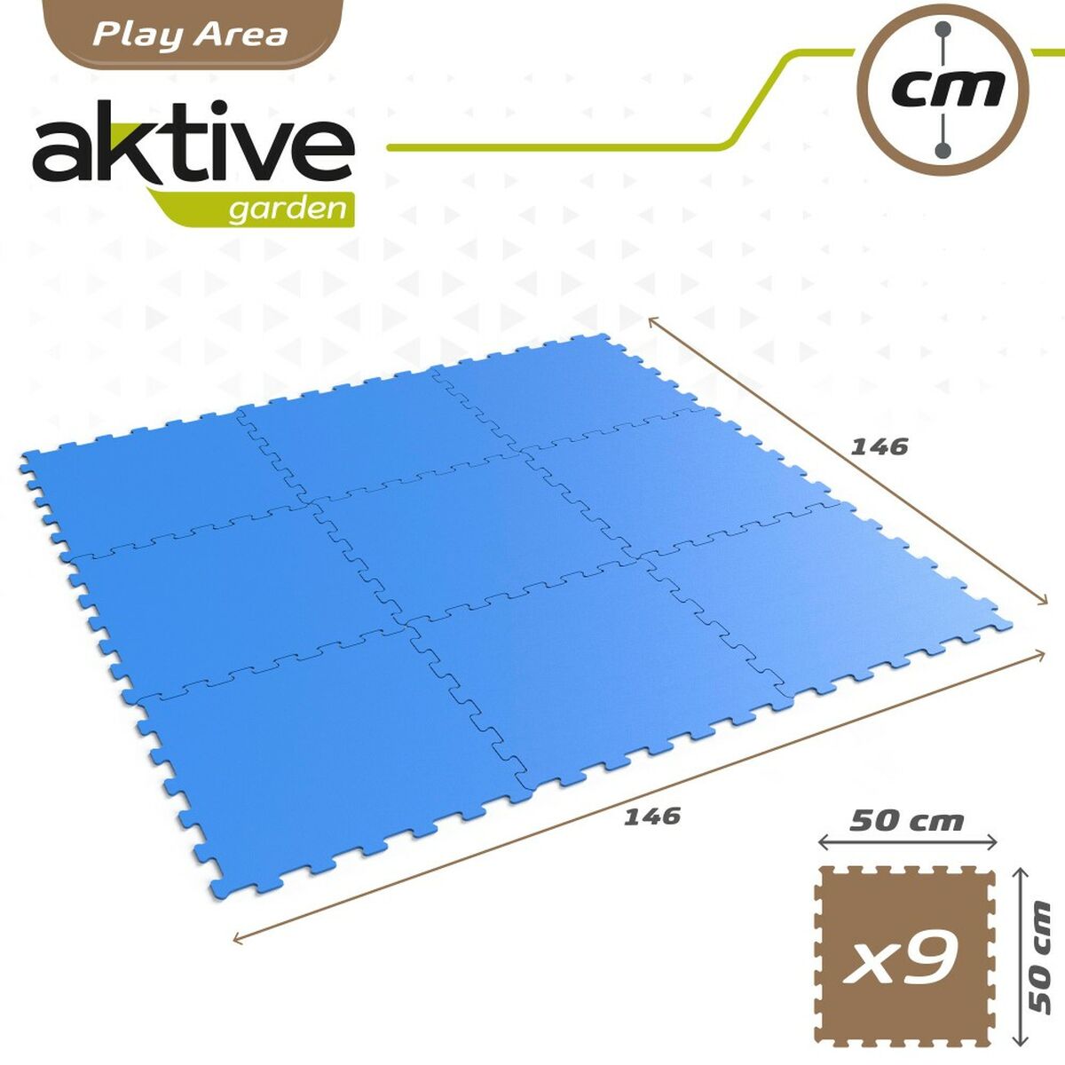 Puzzle pentru Copii Aktive Albastru 9 Piese Cauciuc Eva 50 x 0,4 x 50 cm (4 Unități) - Jucarii si jocuri, Puzzle-uri și puzzle-uri