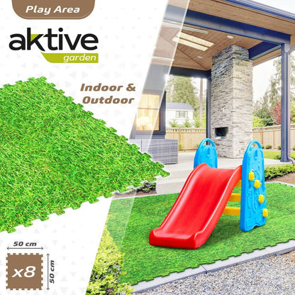 Puzzle pentru Copii Aktive Iarbă 8 Piese Cauciuc Eva 50 x 0,4 x 50 cm (4 Unități) - Jucarii si jocuri, Puzzle-uri și puzzle-uri