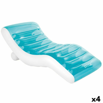 Șezlong Gonflabil Intex Albastru 191 x 67 x 89 cm (4 Unități) - Jucarii si jocuri, În aer liber și sport