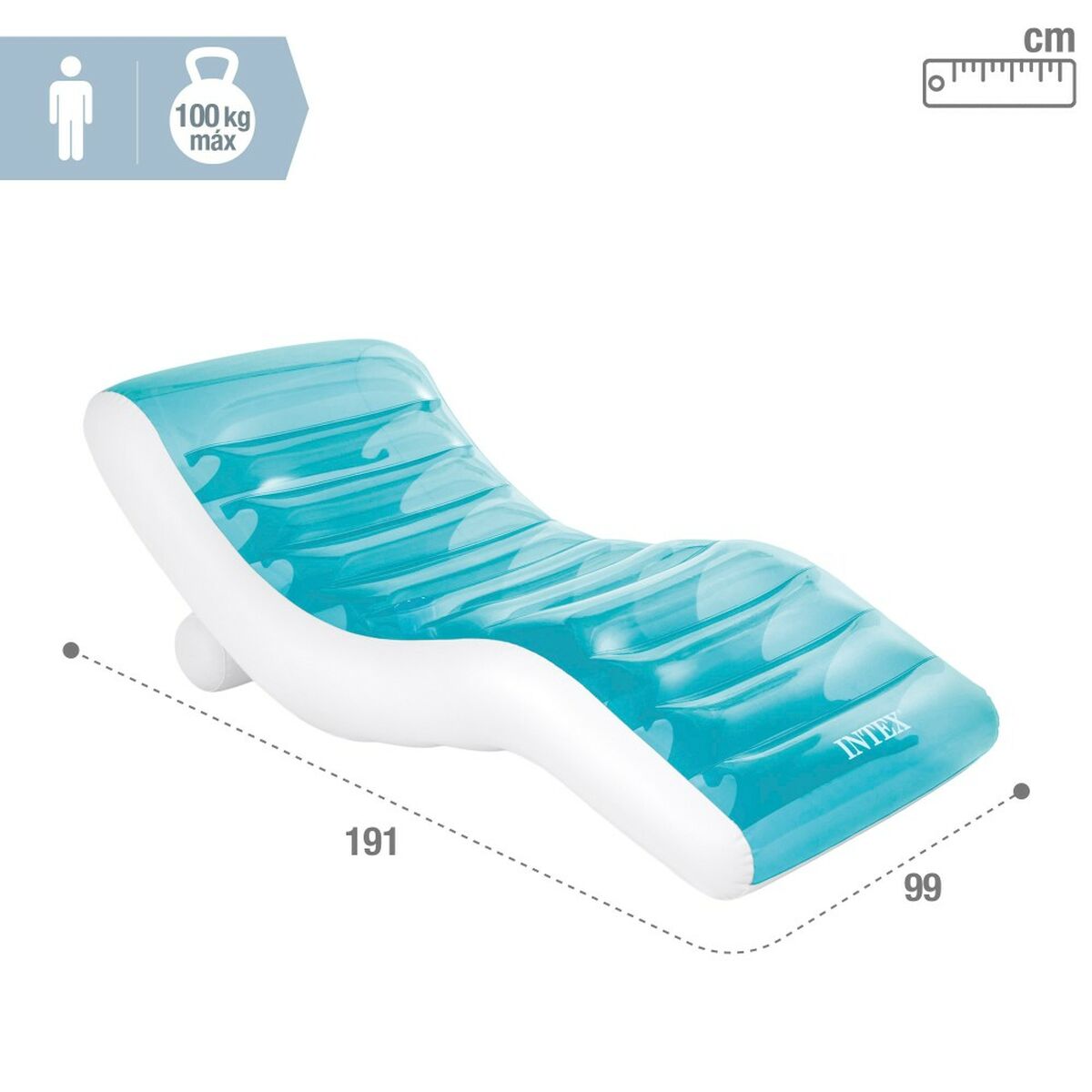 Șezlong Gonflabil Intex Albastru 191 x 67 x 89 cm (4 Unități) - Jucarii si jocuri, În aer liber și sport