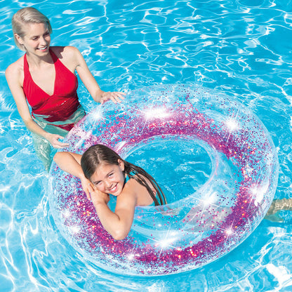 Colac Gonflabil Gogoașă Intex Transparent Purpurină Ø 119 cm (6 Unități) - Jucarii si jocuri, În aer liber și sport
