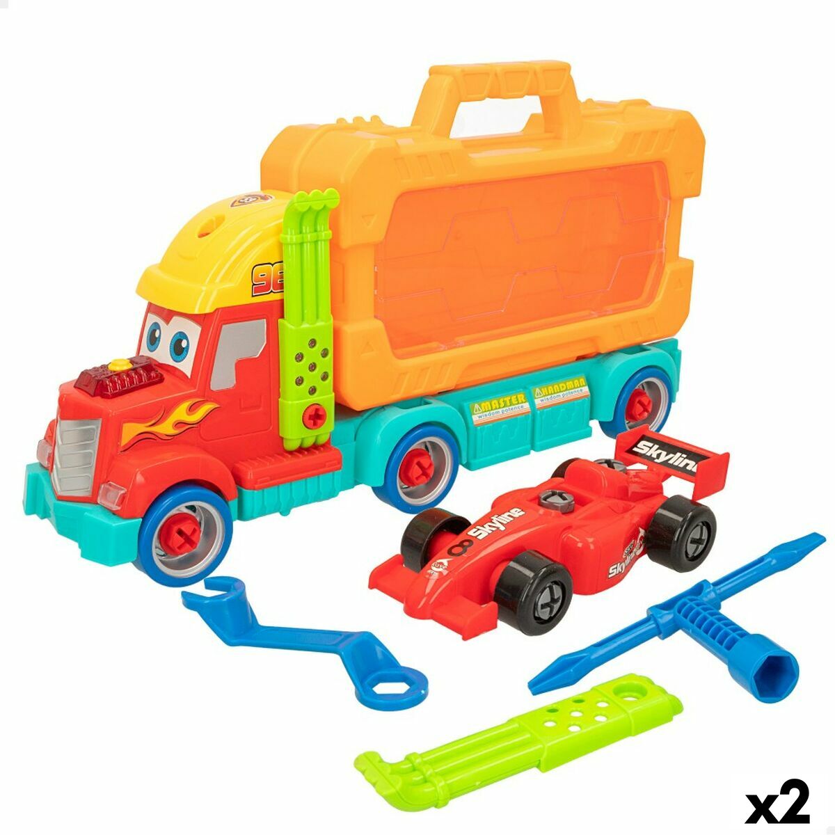 Camion Autotransporter Colorbaby 43 x 23,5 x 10,5 cm (2 Unități) - Jucarii si jocuri, Vehicule