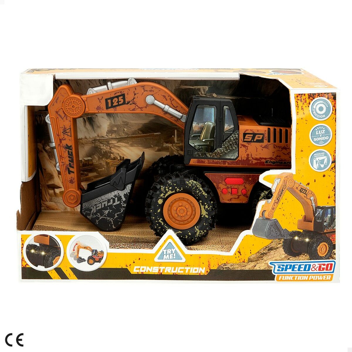 Excavator Speed & Go Lumină Sunet 26 x 15 x 12 cm (6 Unități) - Jucarii si jocuri, Vehicule