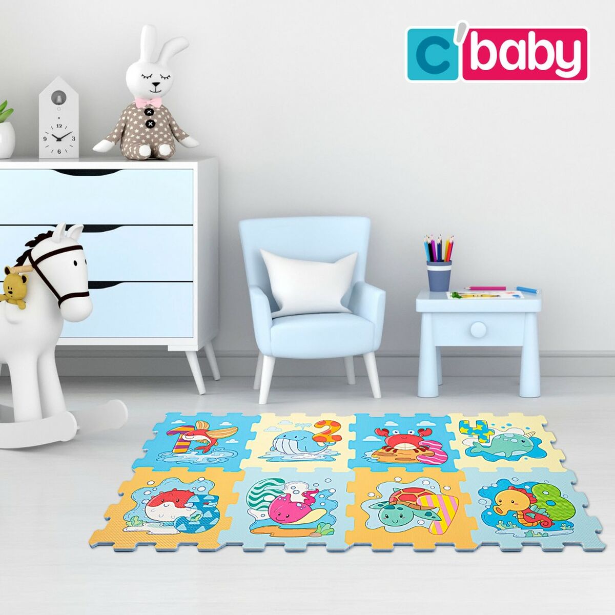 Saltea de joacă Colorbaby Marin EVA 8 Piese (4 Unități) - Bebelus, Activitate și divertisment