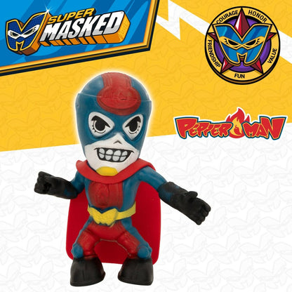 Figurine de Acțiune Eolo Super Masked Pepper Man 14 x 15,5 x 5,5 cm Elastic (12 Unități) - Jucarii si jocuri, Păpuși și figurine