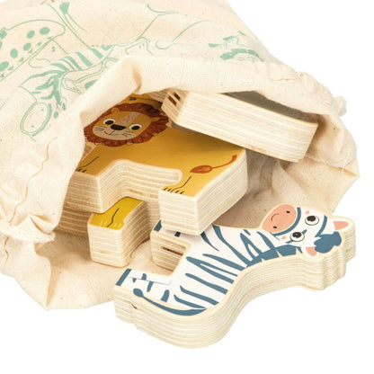 Joc de Construcție + Figurine Woomax animale 16 Piese 7 x 7 x 1,5 cm (6 Unități) - Bebelus, Jucăriile copilăriei timpurii