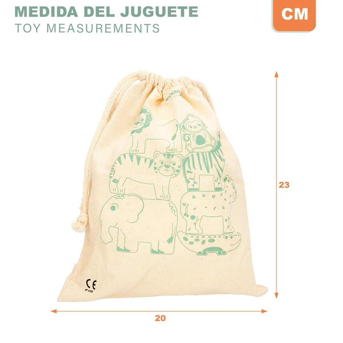 Joc de Construcție + Figurine Woomax animale 16 Piese 7 x 7 x 1,5 cm (6 Unități) - Bebelus, Jucăriile copilăriei timpurii