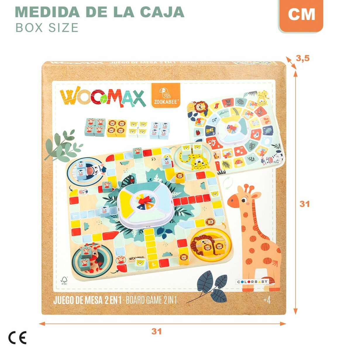 Tablă de Parchís și Oca Woomax Zookabee 30 x 3 x 30 cm Infantil animale (6 Unități) - Jucarii si jocuri, Jocuri și accesorii