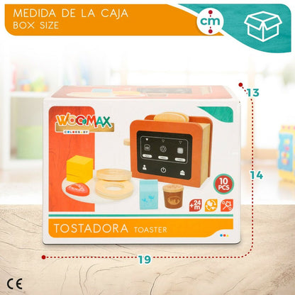 Toaster jucărie Woomax 10 Piese 18,5 x 12,5 x 7,5 cm (4 Unități) - Jucarii si jocuri, Imitații de jocuri