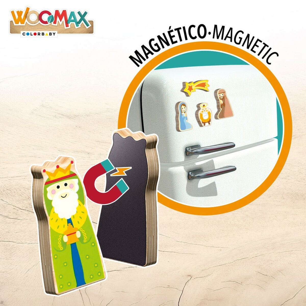 Scena Nașterii de Crăciun Woomax Lemn Carton 22 x 16 x 12 cm 11 Piese - Jucarii si jocuri, Activități creative