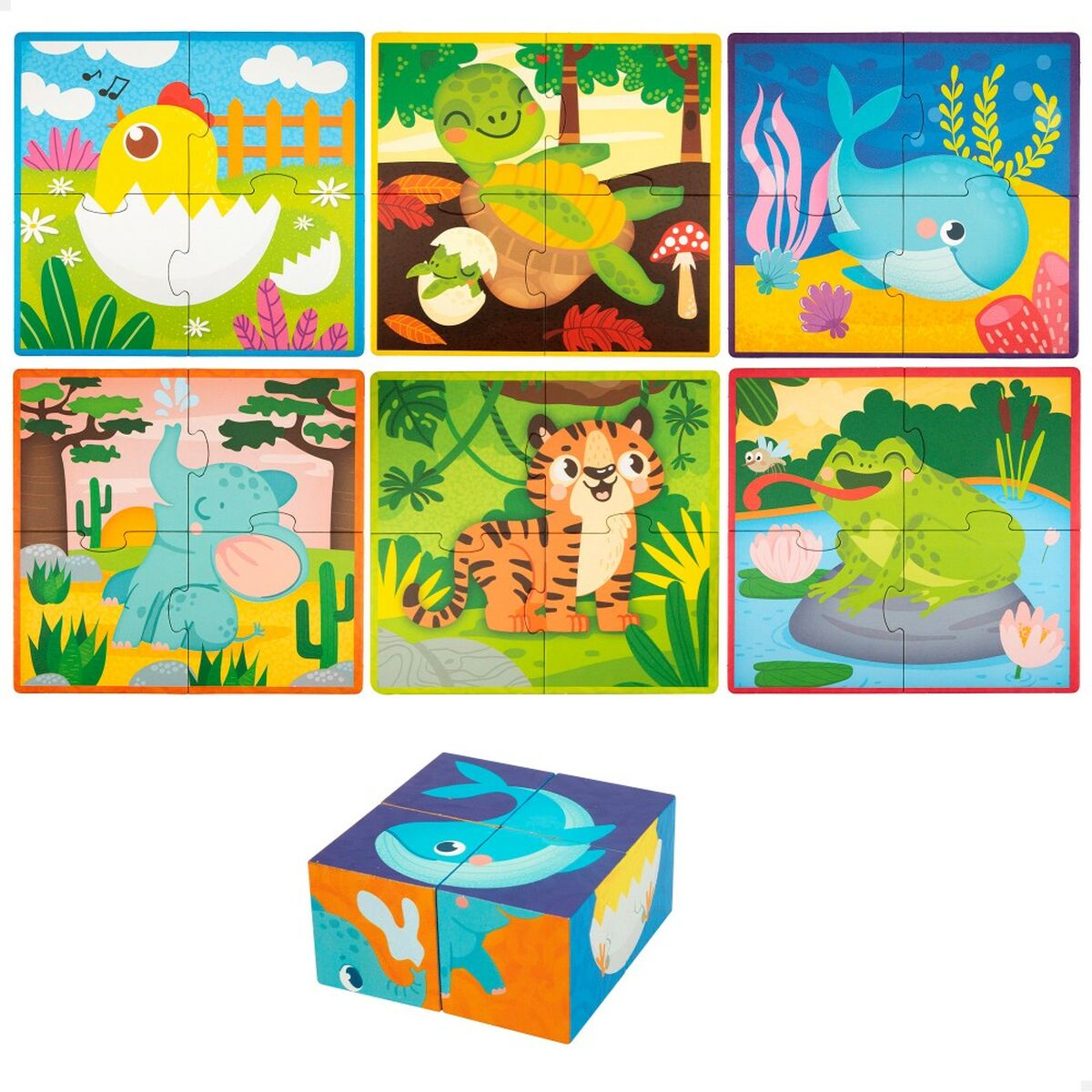 Puzzle 3D Lisciani 4 Piese 22 x 23 x 1 cm (6 Unități) animale - Jucarii si jocuri, Puzzle-uri și puzzle-uri