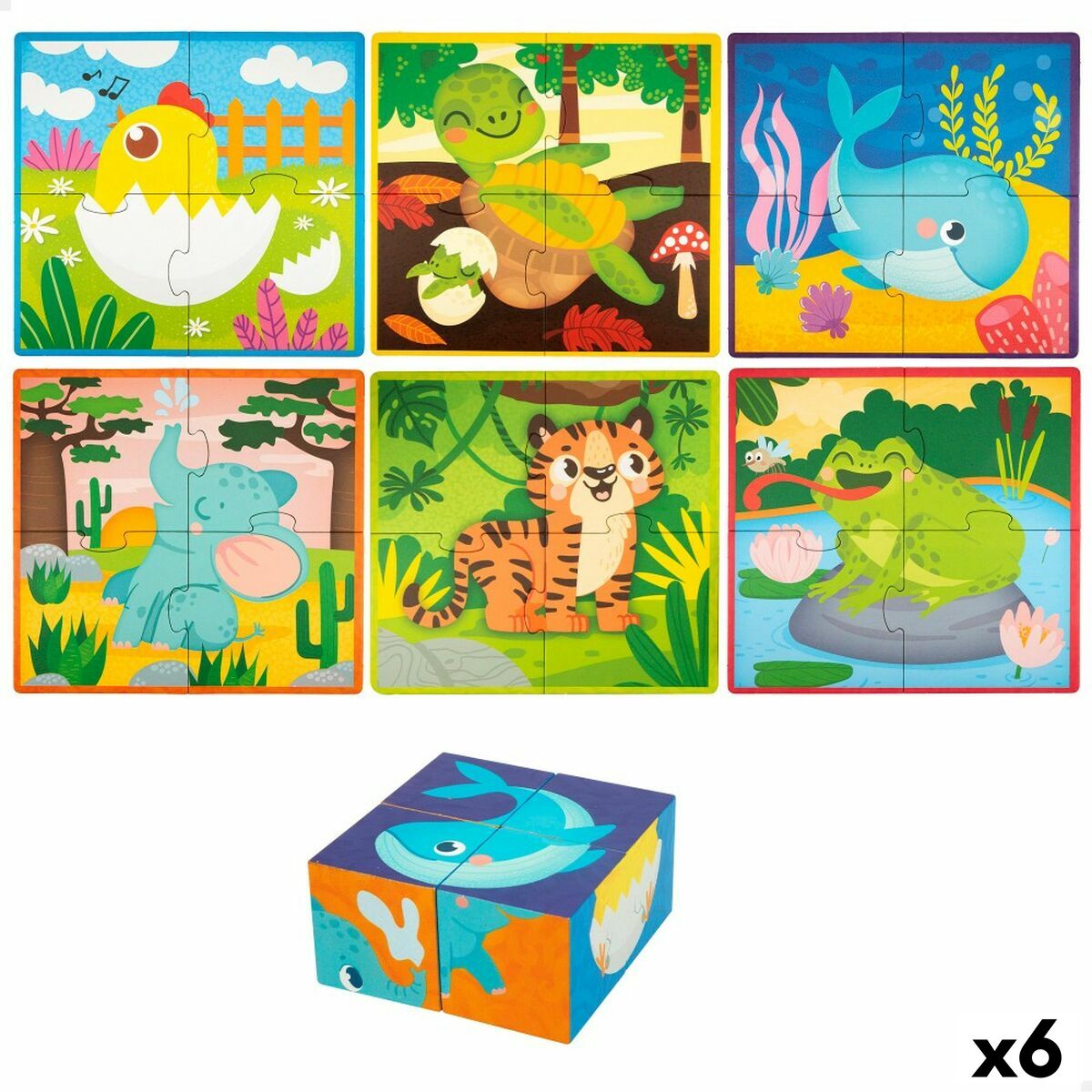 Puzzle 3D Lisciani 4 Piese 22 x 23 x 1 cm (6 Unități) animale - Jucarii si jocuri, Puzzle-uri și puzzle-uri