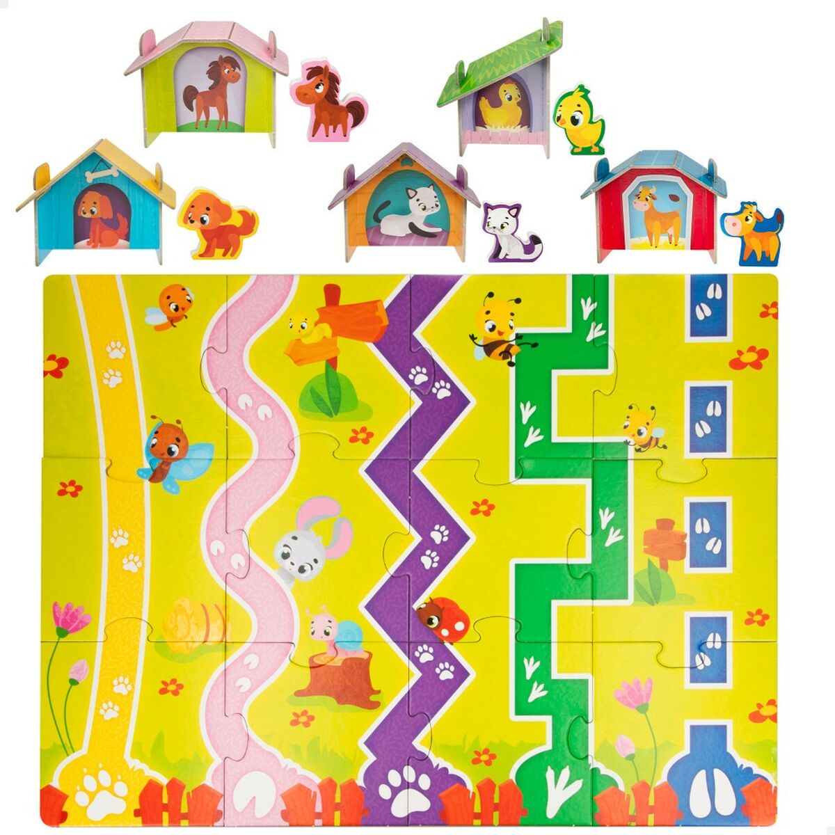 Puzzle pentru Copii Lisciani Fermă 27 Piese 48 x 1 x 36 cm (6 Unități) - Jucarii si jocuri, Puzzle-uri și puzzle-uri
