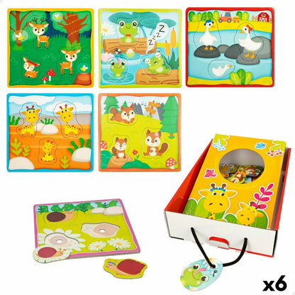 Puzzle pentru Copii Lisciani Tactil 18 Piese 16 x 0,5 x 15 cm (6 Unități) - Jucarii si jocuri, Puzzle-uri și puzzle-uri
