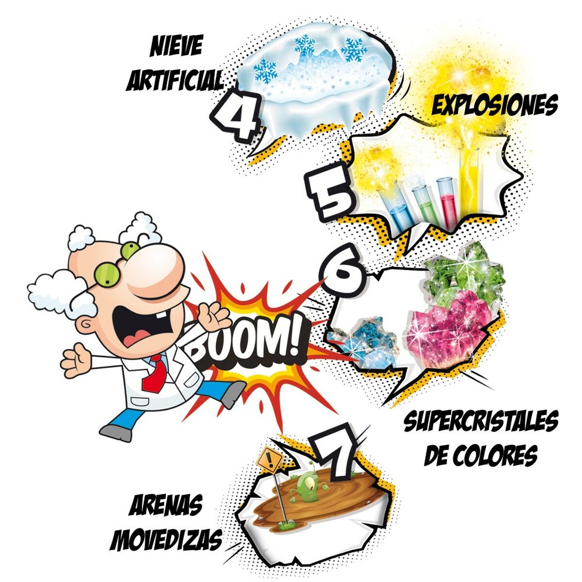 Joc de știință Lisciani El gran laboratorio del científico loco ES (4 Unități) - Jucarii si jocuri, Învățare și educație